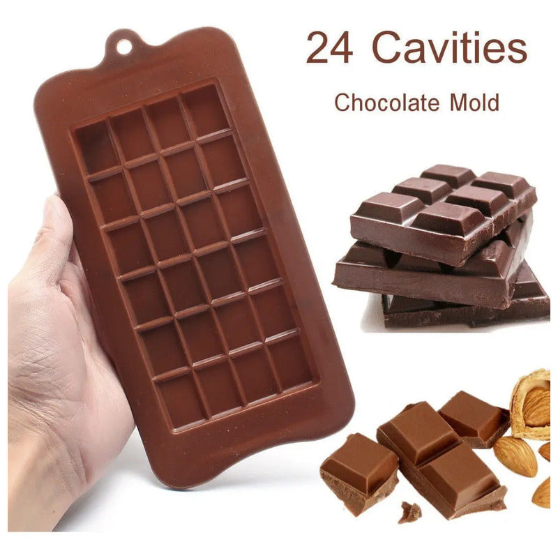 Pack 2 Moldes De Chocolate Molde Barra De Chocolate Silicona Bordó
