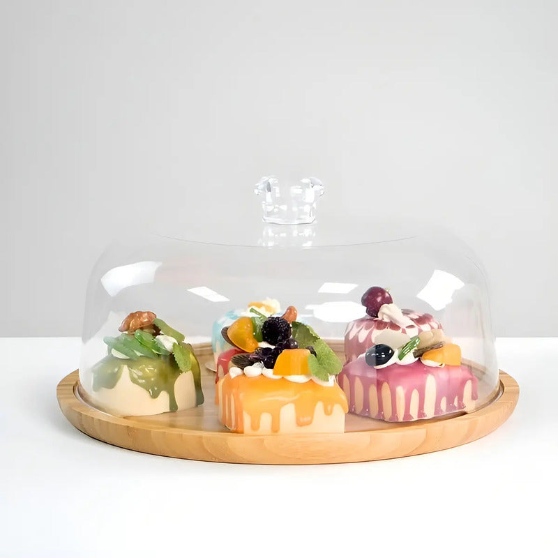Base Para Tortas Porta Torta Con Tapa Porta Cupcakes 33cm Tortas Plato Bambu Porta Cupcakes Base Para Torta Plato Torta Exhibición Bases Pasteleriuscl Caqui