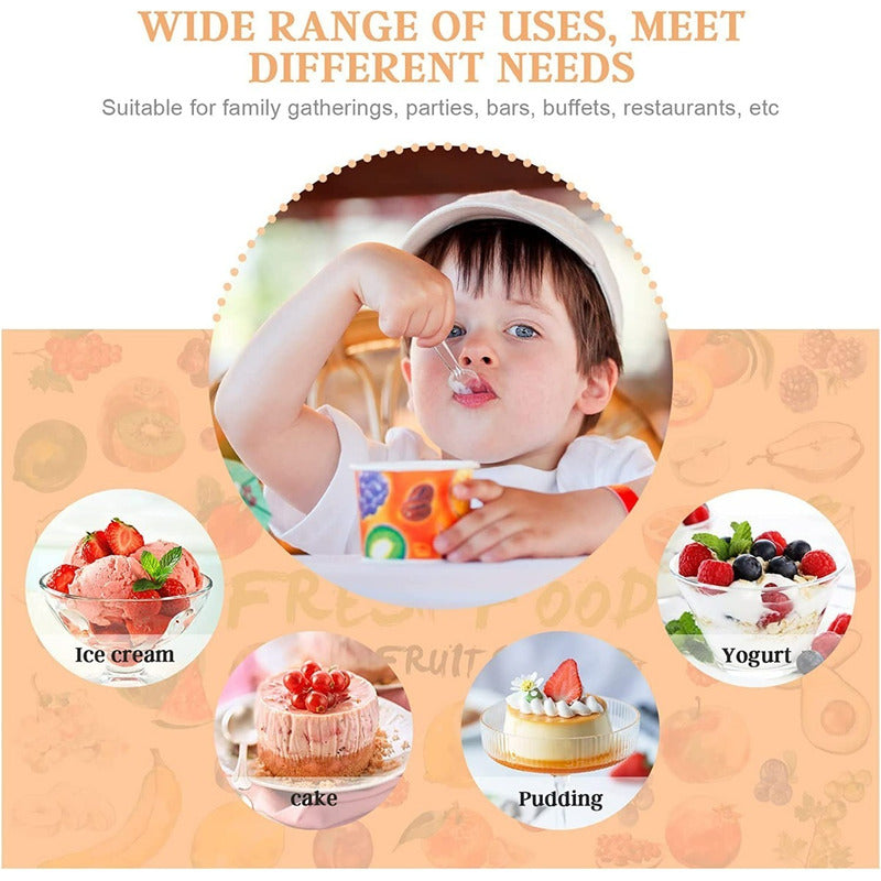 X250 Cucharas Postres Cucharas Desechables Cucharas Helado Transparente