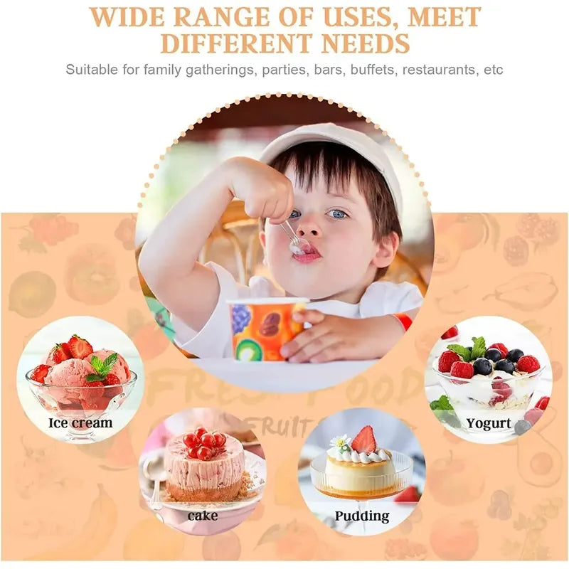X250 Cucharas Postres Cucharas Desechables Cucharas Helado Transparente Transparente