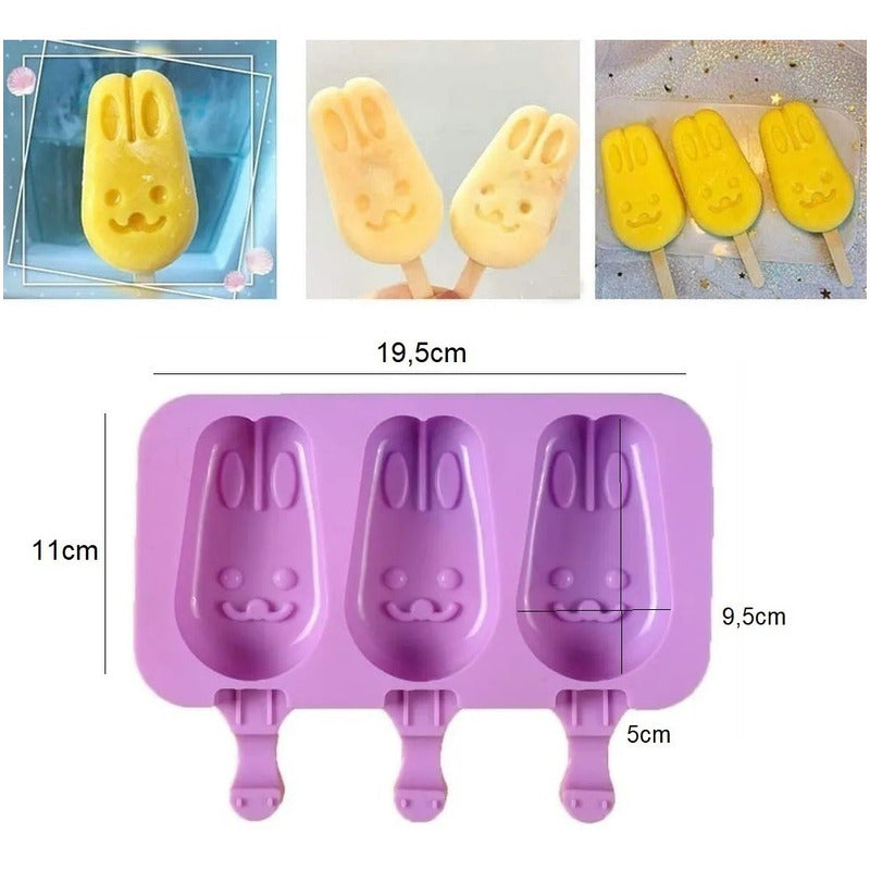 Moldes De Silicona Para Helados Molde Paletas Helado Conejo - Multicolor