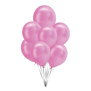 Pack De 25 Globos Redondos Rosa Metalizados Para Cumpleaños Y Decoración