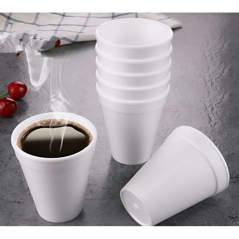 X100 Vasos Desechables Vasos Plumavit Termico Vaso 6oz/177ml Blanco
