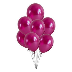 Pasteleriacl Pack 25 Set De Cumpleaños Globos Cumpleaños Globo Metalizado Color Fucsia 103584