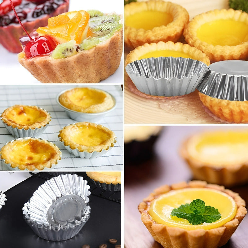 6 Moldes Reposteria Molde Aluminio Molde Mini Tartaletas 6cm Plateado