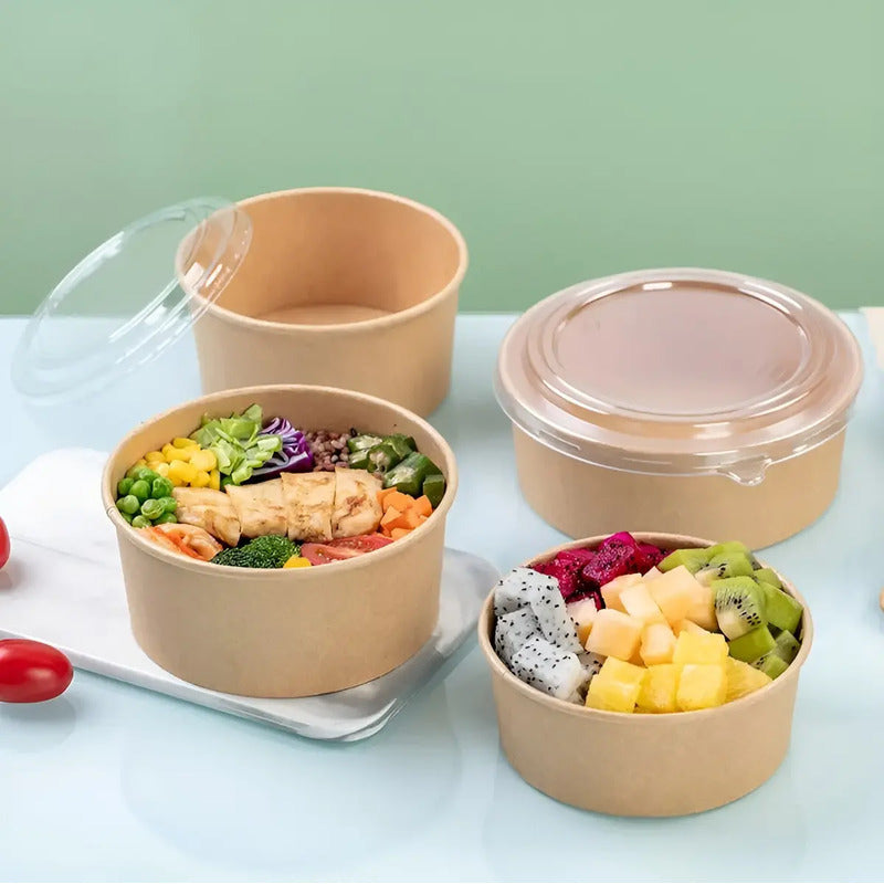50 Bowl Con Tapa Bowls Plastico Bowl Kraft Envases 1000 Cc Bowl Sopa Bowls Plastico Bowl Kraft Bowl Ensalada Bowl... Beige