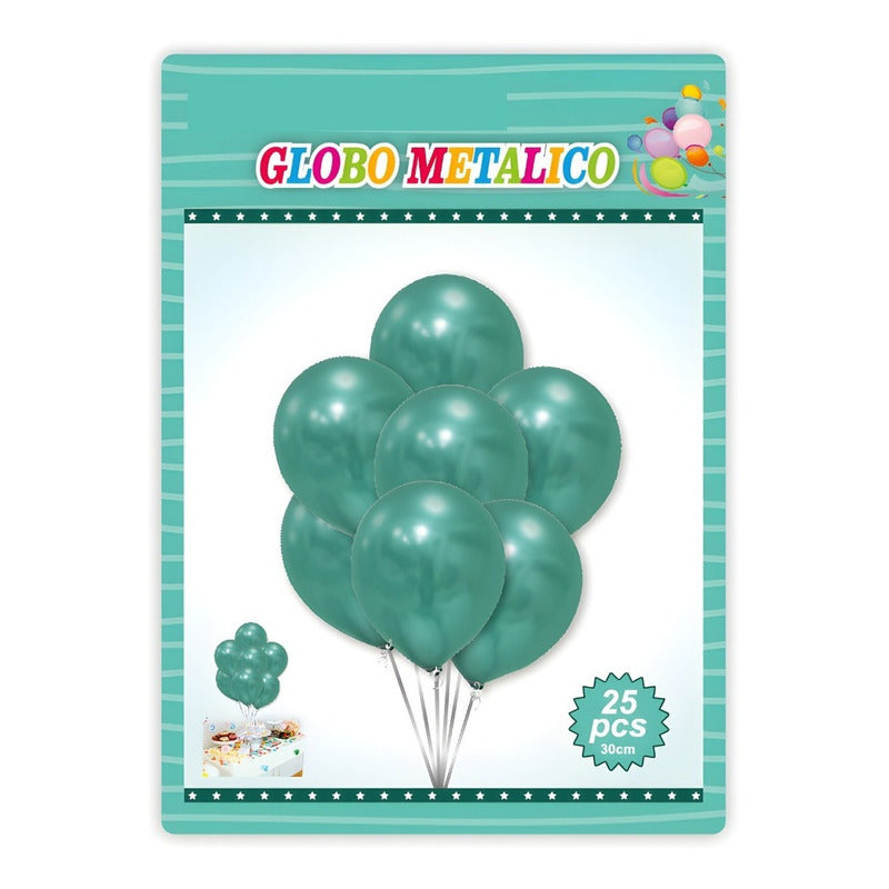 25 Set De Cumpleaños Globos Cumpleaños Globo Metalizado 0015 Verde Metalico 0015