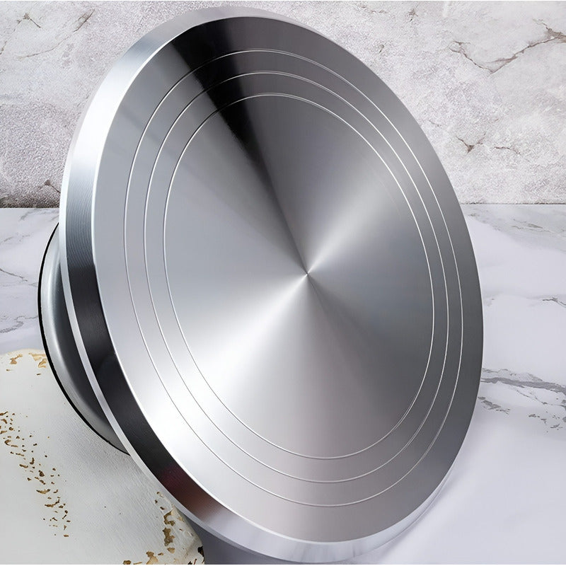 Base Torta Base Giratoria Torta Base De Torta Circular 25cm Plateado