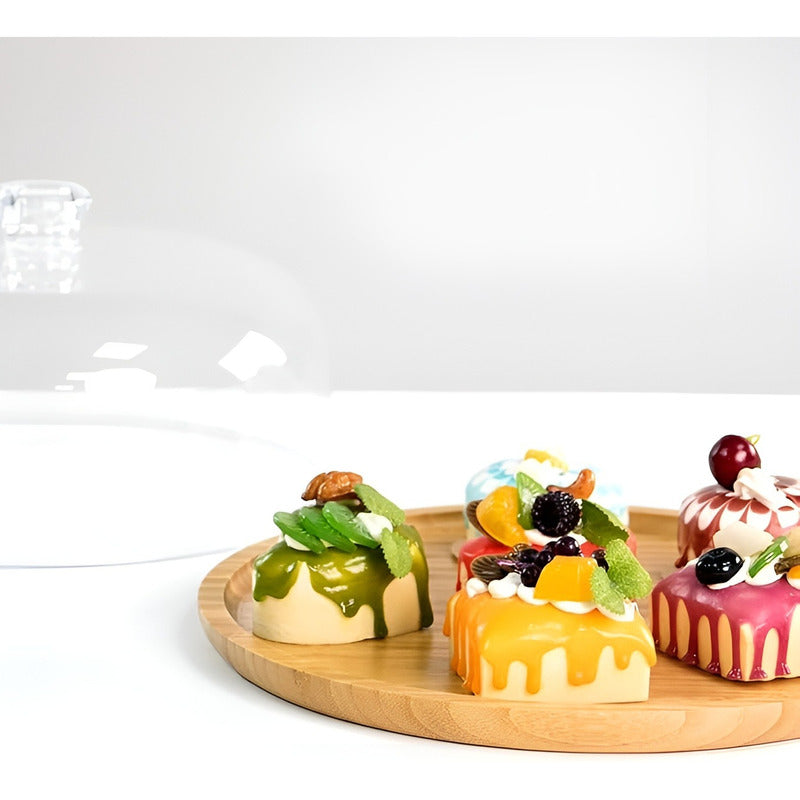 Base Para Tortas Porta Torta Con Tapa Porta Cupcakes 33cm Caqui