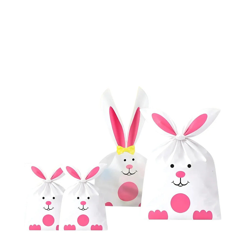 Pack X150 Bolsas De Dulces De Pascua Chocolates Bolsas De Regalos Para Niños Bolsa Con Diseño Conejo De Pascua 22x13cm... Rosa Bolsas Conejo De Pascua