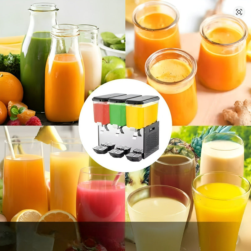 Dispensadores De Bebidas Frias Dispensador Electrico 3x18l Negro