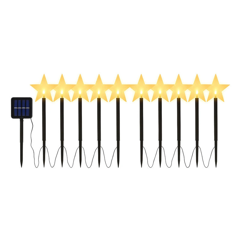 10 Guirnalda Solar Guirnaldassolares Lampara Jardin Estrella Amarillo