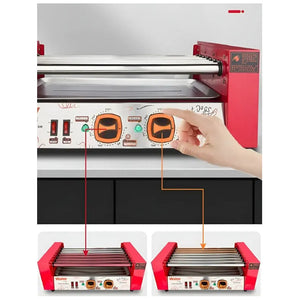 Parrilla Hot Dog Rostizador Vienesas Calentador Pan 7 Roller Máquina Eléctrica Acero Inoxidable Uso Comercial Rostizador Eléctrico Calentador De Pan Hot Dog Rostizador Vienesas Eléctrico Pasteleriuscl
