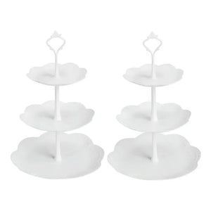 Pack X2 Porta Torta Porta Cupcakes  Torre Porta Cupcake Blanco