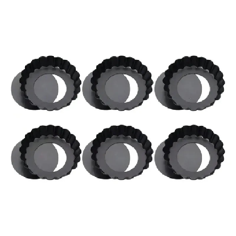 Pack X6 Moldes Tartaleta Desmontable 8,5cm Desmontable Moldes De Pies Molde Kuchen Desmontable Tarta Kuchen Queque Molde... Gris Oscuro