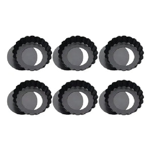 Pack X6 Moldes Tartaleta Desmontable 8,5cm Desmontable Moldes De Pies Molde Kuchen Desmontable Tarta Kuchen Queque Molde... Gris Oscuro