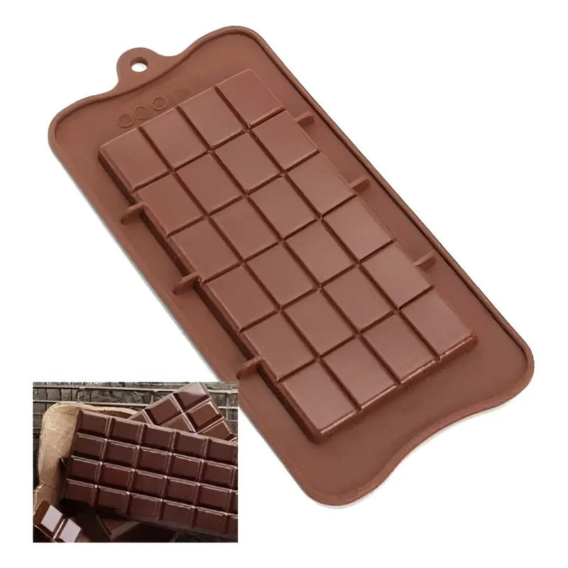 Pack 4 Moldes De Chocolate Molde Barra De Chocolate Silicona Bordó