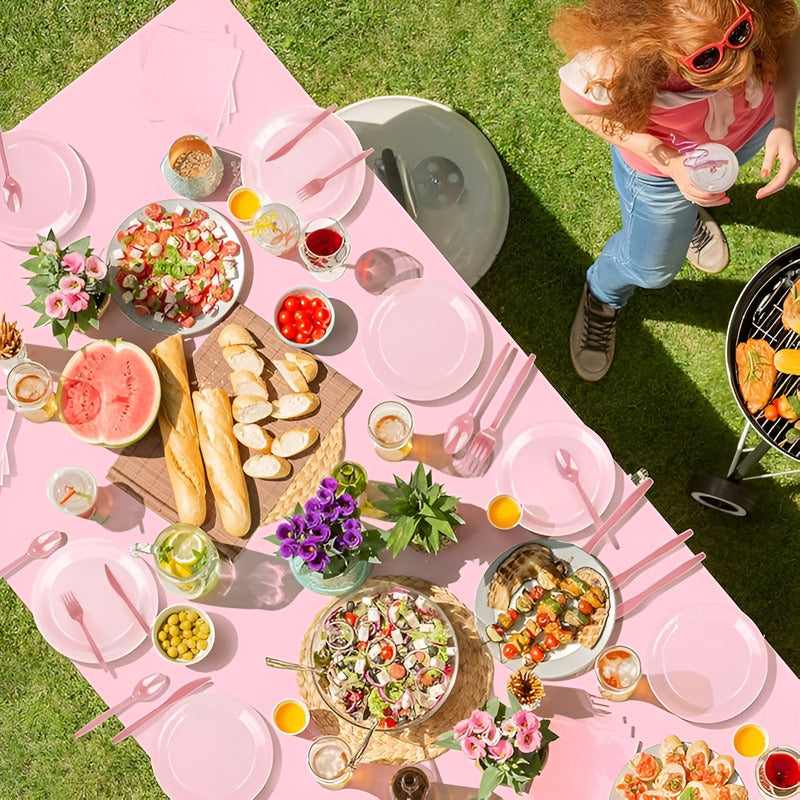 Set Cumpleaños Servilletas Vasos Platos Desechables 20 P/p Rosa