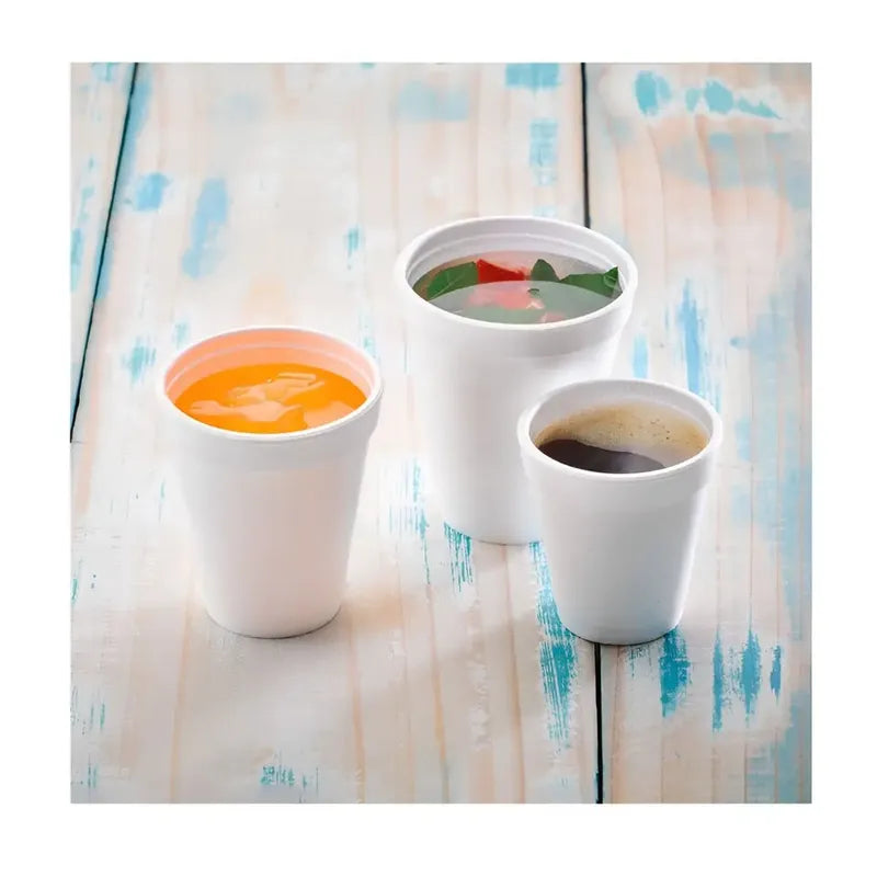 50 Vasos Termicos Vasos Desechables Vaso Plumavit 8oz 240ml Blanco