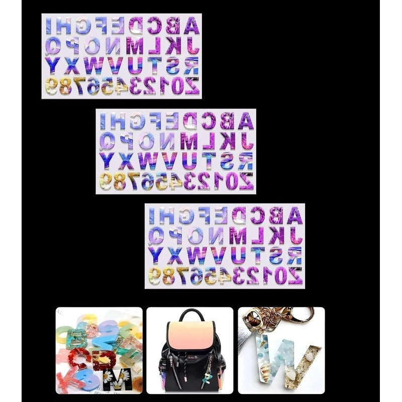X3 Molde De Silicona Letras Moldes Silicona Resina 36cavid X3 Transparente 36 Cavid