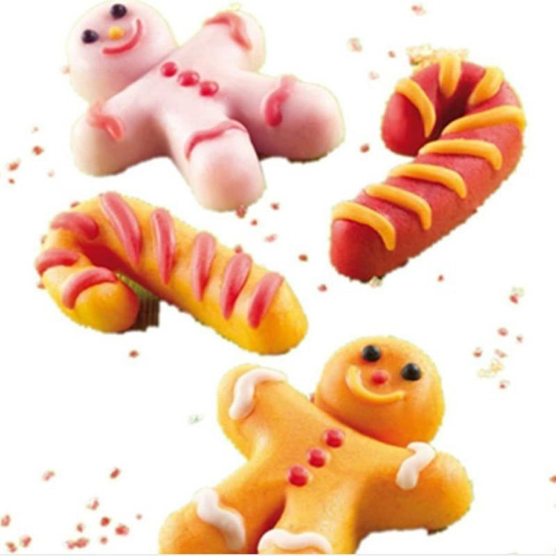 2 Molde De Chocolate Molde De Silicona Molde Galleta Navidad Pack X2 Marrón 12cavid 4 Baston, 8jengibre