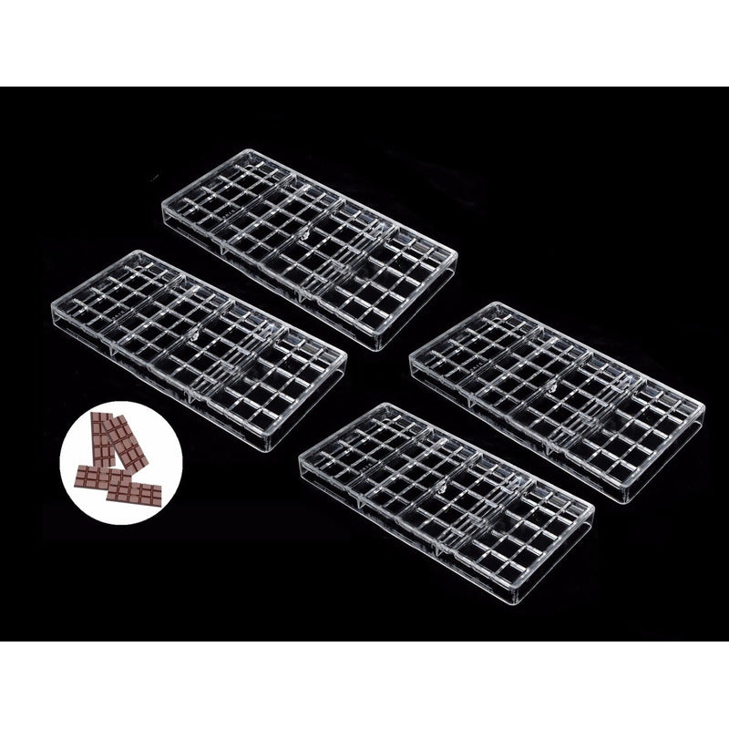 Pack 4 Molde Chocolate Policarbonato Moldes Barra Chocolate4 Transparente