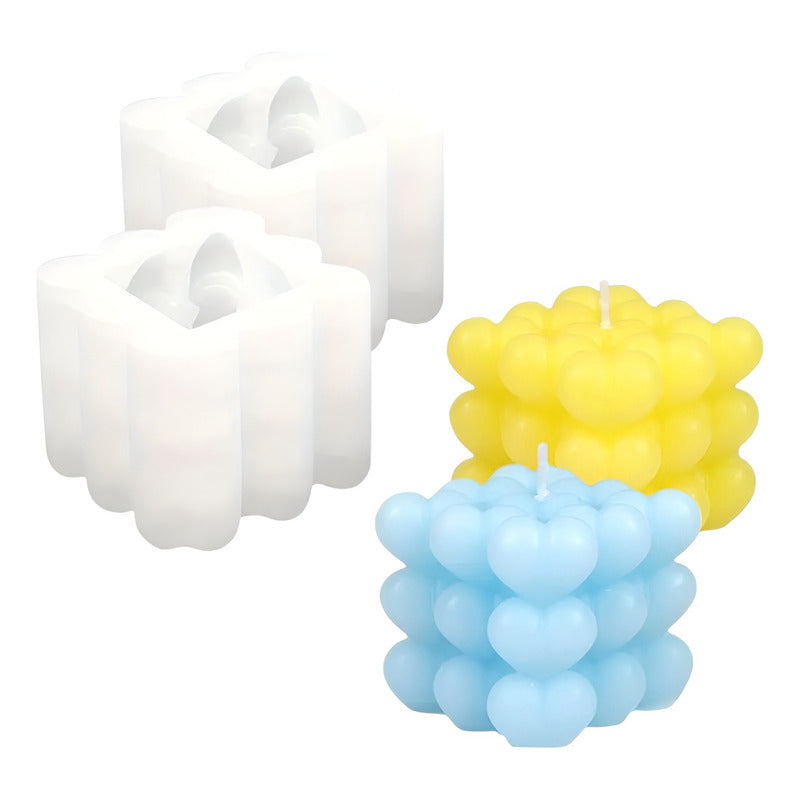 Pack X2 Molde Para Velas Moldes Para Hacer Velas Corazon 3d Molde Vela Corazon 3d