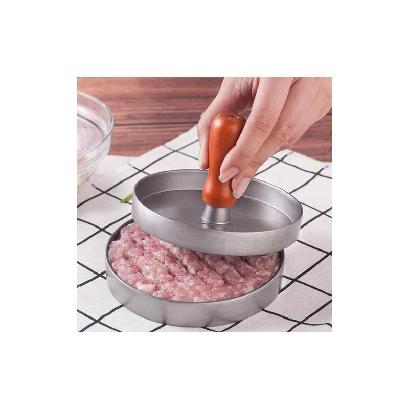Prensa Para Hamburguesas Molde Antiadherente Asado Parrilla  Aluminio