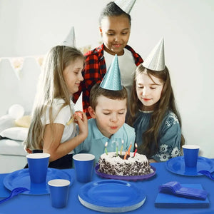 Set Cumpleaños Vasos Servilletas Platos Desechables 20 P/p Azul