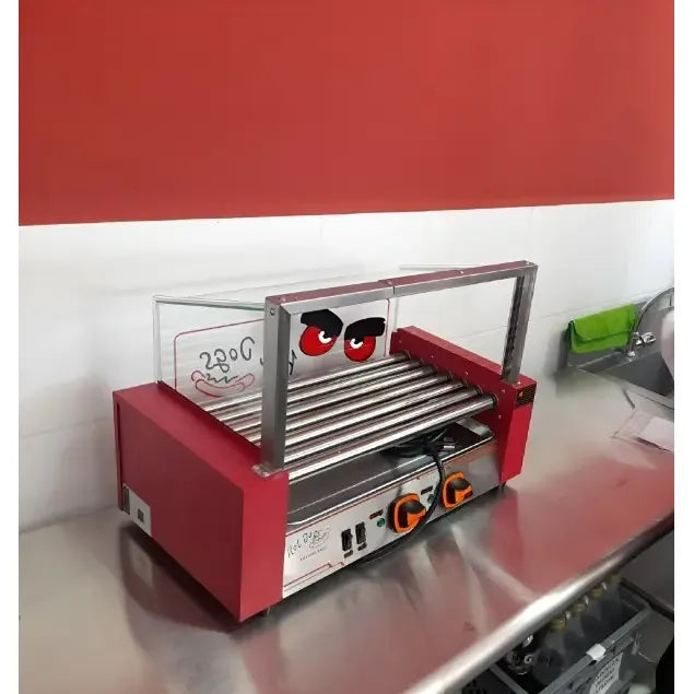 Rostizador Vienesas Parrilla Hot Dog Calentador Pan 7 Roller Máquina Comercial De Comida Rápida Rostizador Eléctrico Vienesas Parrilla 7 Rodillos Máquina Rostizador Vienesas Calentador Pasteleriuscl