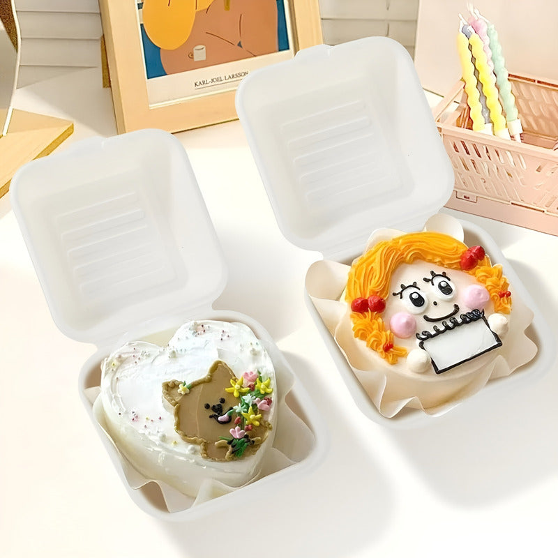 200 Envases Desechable Contenedor De Alimentos Compostables Blanco