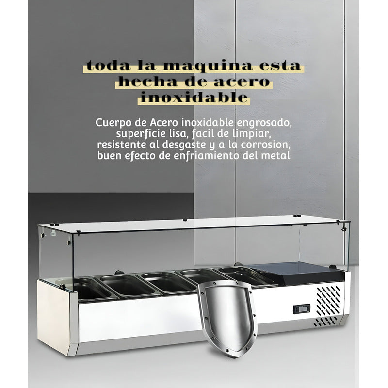 Bandeja Alimentos Para Restaurante Vitrinas Frias Sobremesa Plateado