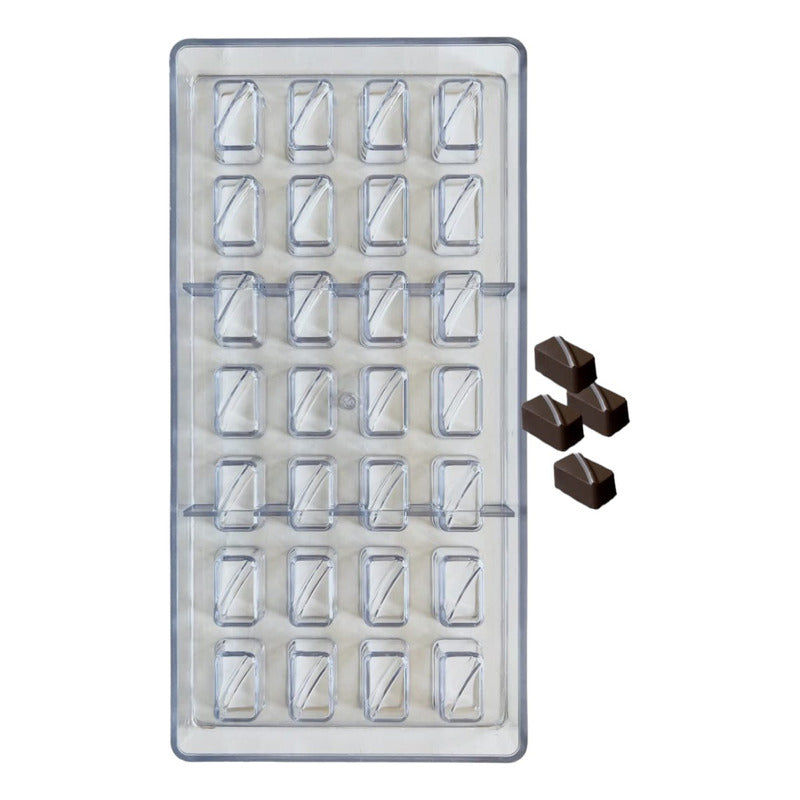 2 Moldes Chocolate Moldes De Chocolate Policarbonato Rectang Gris 014