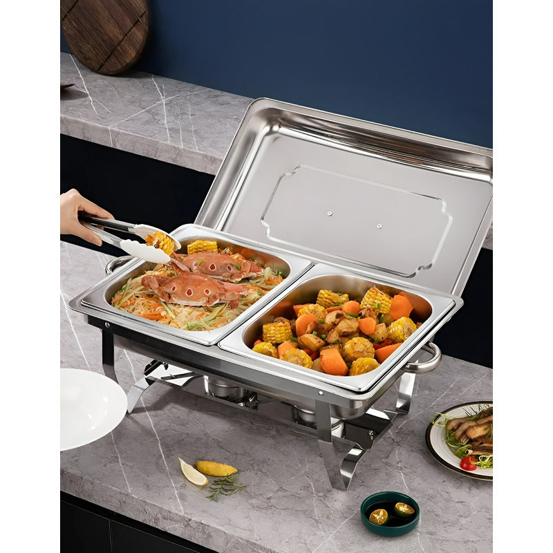 Chafer Bufetera Doble Buffet Ollas Vaporeras Chafing 5 Lts Bufetera Chafer 2 Depositos