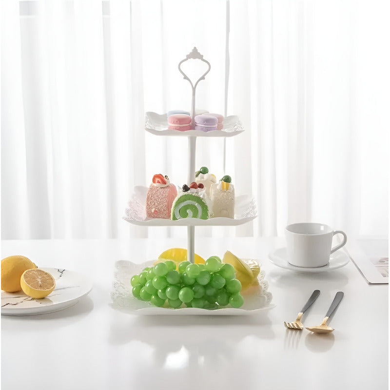 Porta Cupcakes Queques Base Mini Tortas Torre Porta Cupcake  Blanco