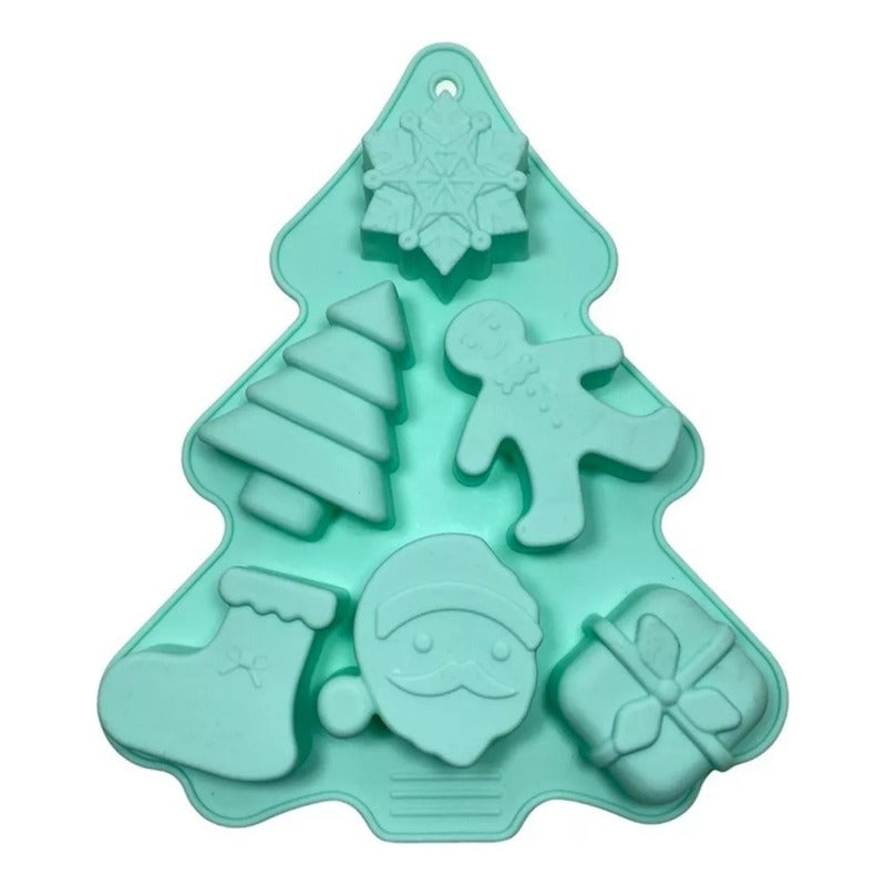 Molde De Silicona Molde Navidad Moldes Navideños Arbol Regal
