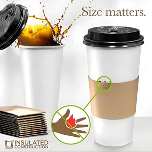 Vaso De Cafe Vasos Vaso Con Tapa Y Manga 16oz 50und Vaso Polipapel 16oz Vasos Para Cafe Vaso Desechable Termico Vaso Polipapel Blanco Vaso Para Bebida Caliente Vaso Chocolate Pasteleriuscl