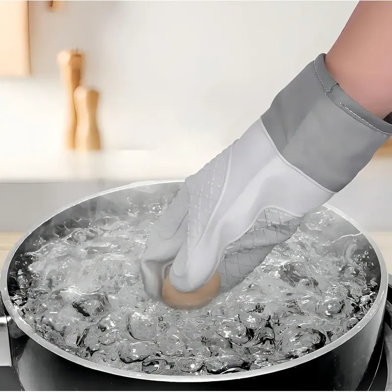 Guante Silicona Para Horno Toma Olla Guantes Cocina 27 Cm Protector De Silicona Agarradera Para Horno Gris Toma Ollas Guante De Silicona Guante Térmico Guante Protector Cocina Agarradera Pasteleriuscl