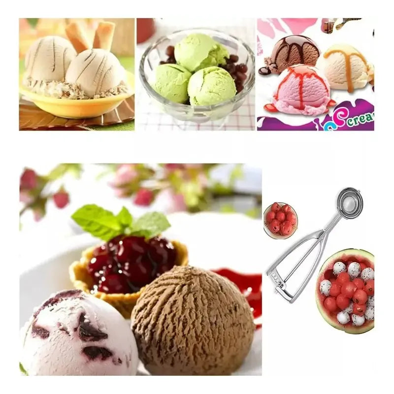 Pack X3 Cucharas Helado Cuchara Helado Cuchara De Helado 4cm Plateado