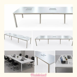 Mueble Ejecutivo Escritorio Oficina 6 Personas 3.60x1.20cm Blanco