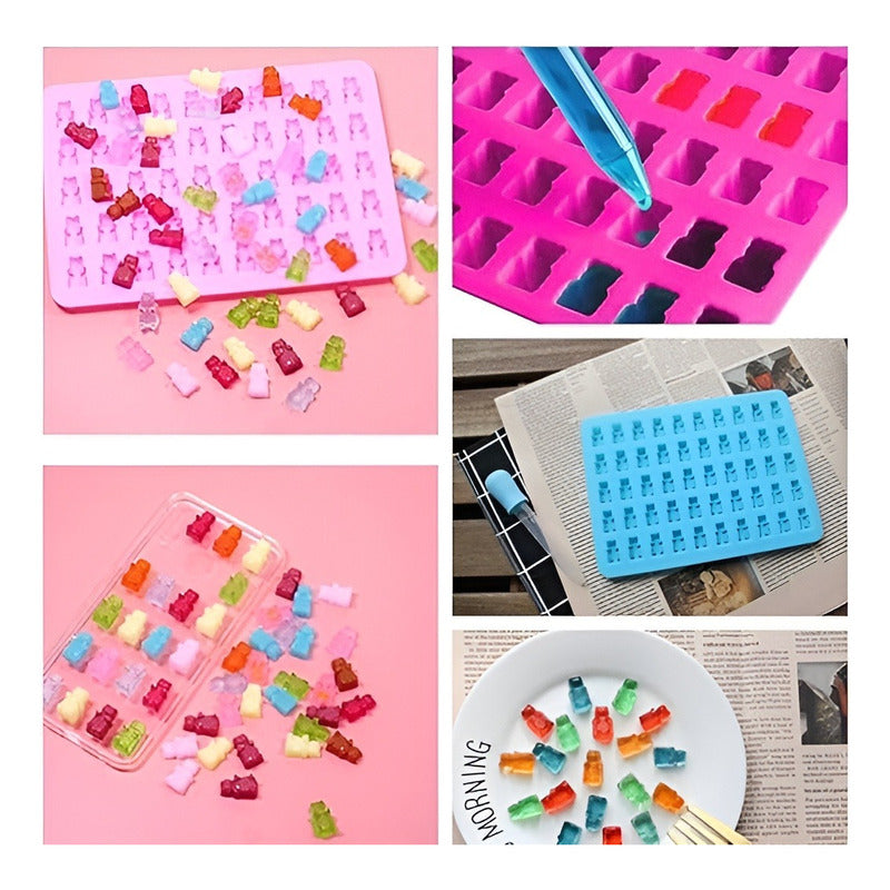 Pack X2 Molde De Silicona Ositos Moldes Silicona 50 Osito