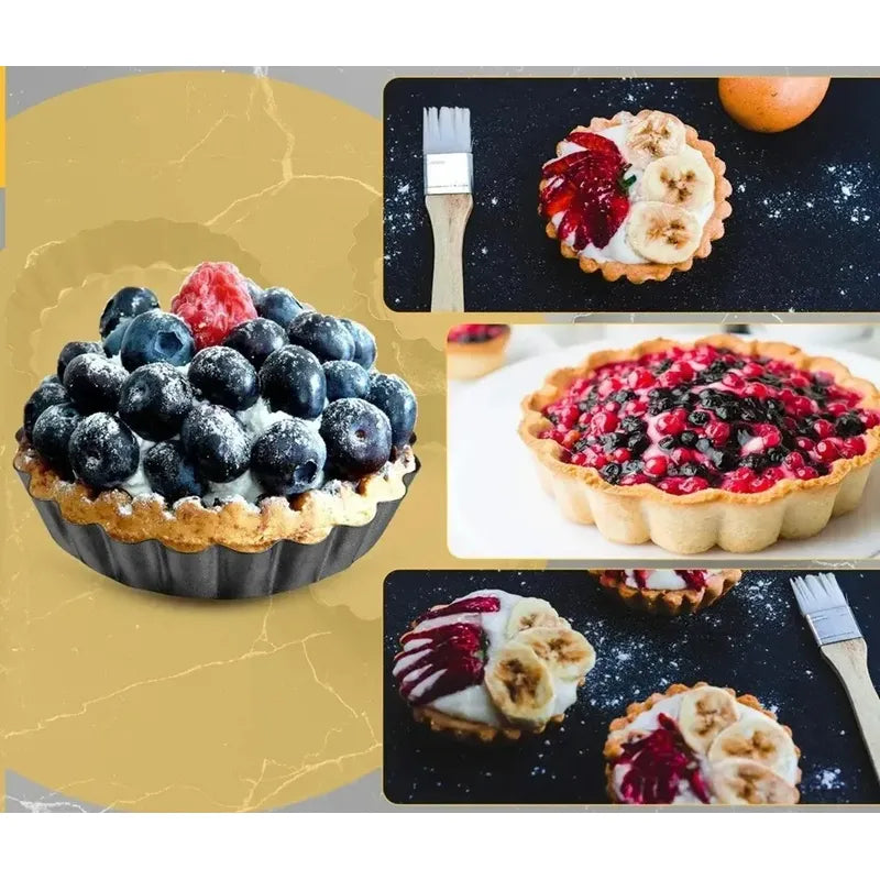 Pack X6 Moldes Tartaleta Desmontable 8,5cm Desmontable Moldes De Pies Molde Kuchen Desmontable Tarta Kuchen Queque Molde... Gris Oscuro