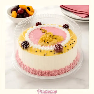 30 Bandejas Para Torta Porta Cupcake Porta Tortas 31x12cm Soporte Redondo Con Tapa Para Postres Cúpula Transparente De... Blanco