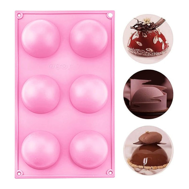 Molde Para Chocolate Molde Silicona Reposteria Moldes Esfera Multicolor / Molde Semi Esfera 6cav