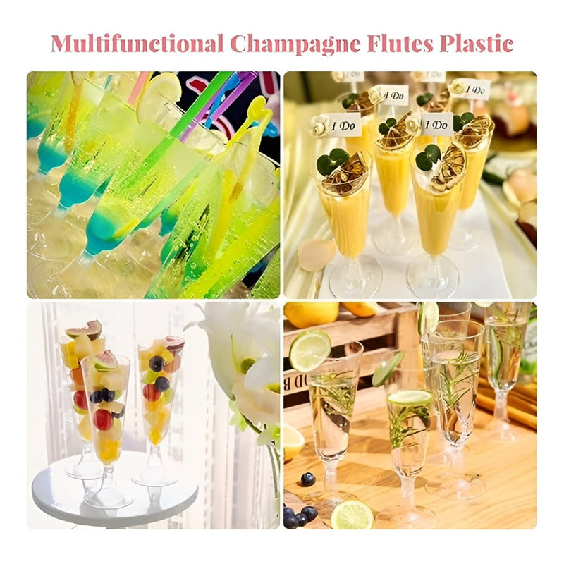10 Copas De Champagne Copa Acrilico Copas Champaña 5oz/162ml Transparente