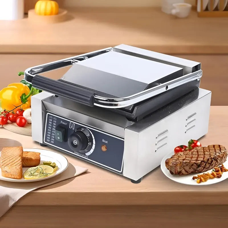 Sandwichera Industrial Maquina Para Sandwiches Panini 2200w Plateado / Sandwicheras Grill Lisa