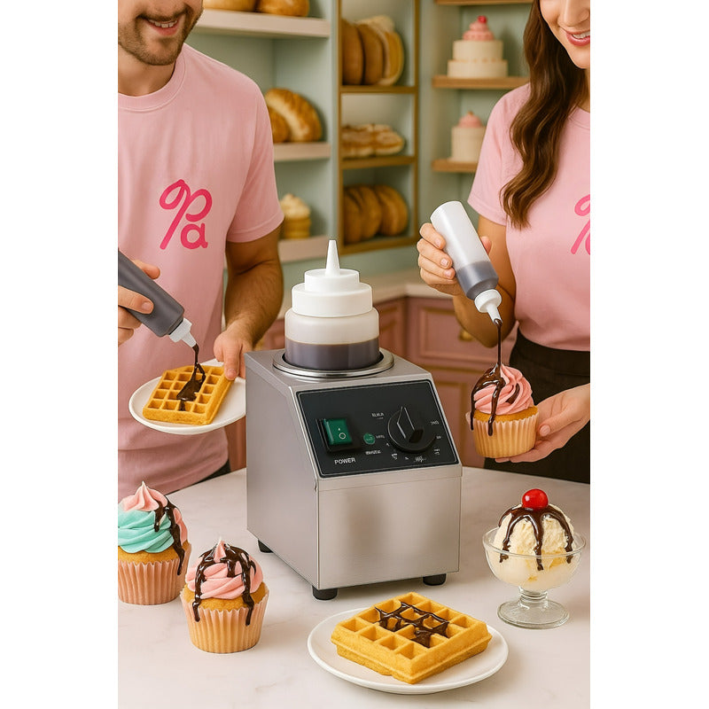 Botella Dispensador Calentador De Botellas De Salsas 22oz Plateado