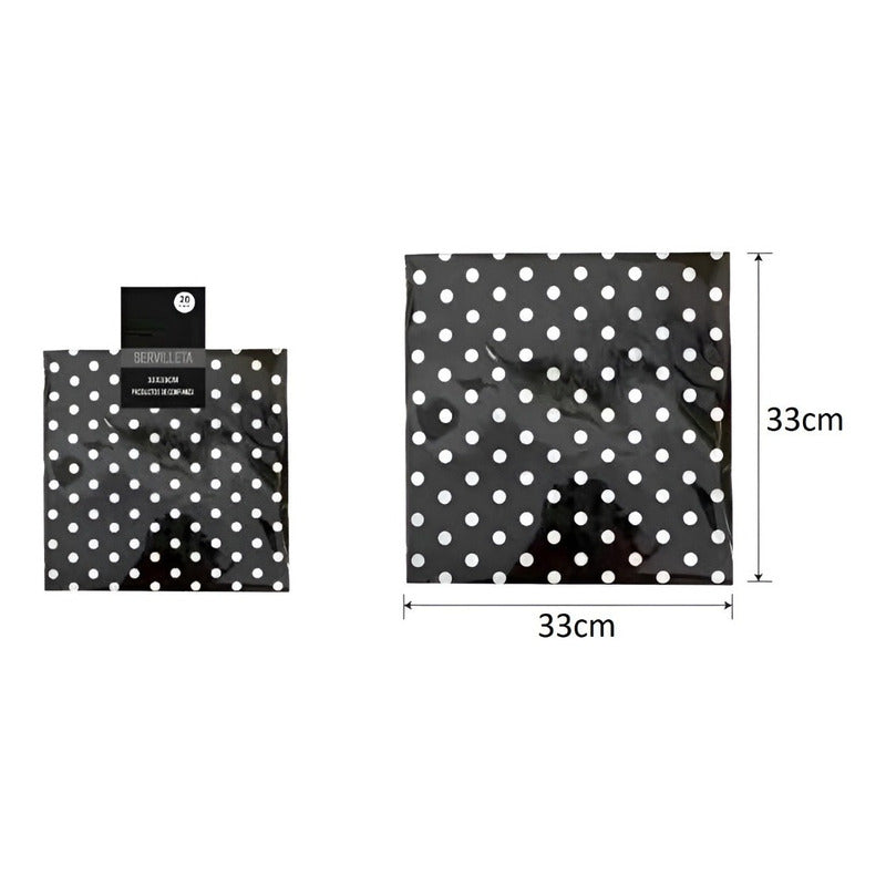 X20 Servilletas Decoracion De Cumpleaños Servilleta Negra