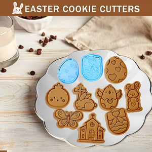 Set X4 Moldes Galleta Pascua Cortadores Galletas Cortador