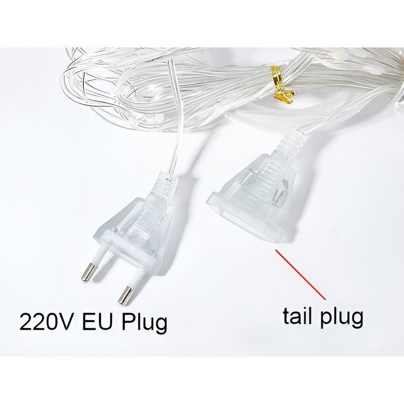 Luces Esferas Navideñas Luces Navidad Cascada Aros Bolas 3m Blanco